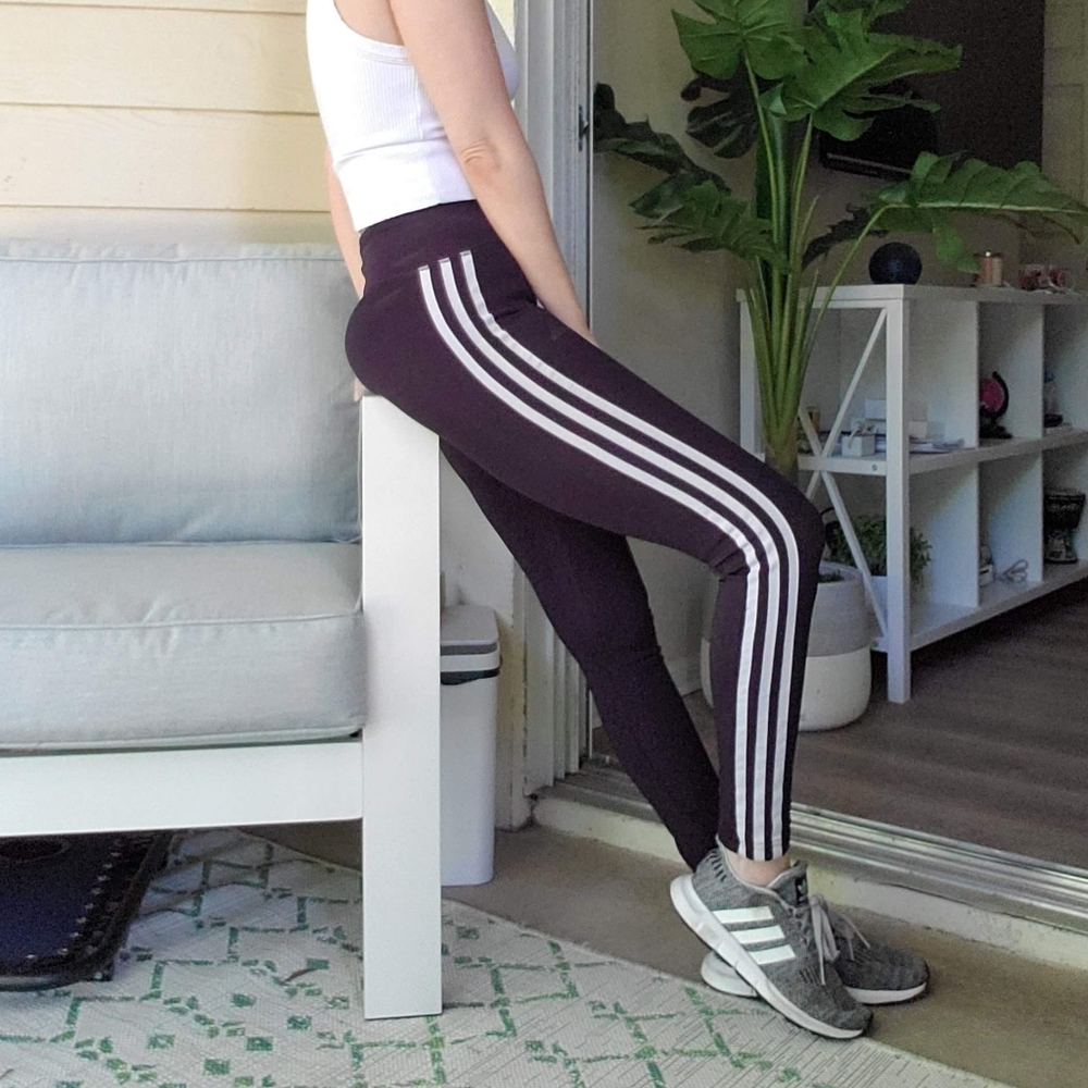 Elle Black and White Track Pants with Signature Stripes